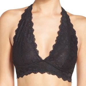 Free People halter Bralette size XS black lace